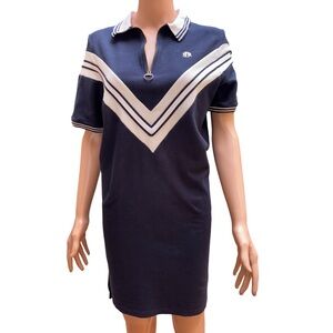 Banana Republic Athletics Cotton Polo Dress Blue White Small